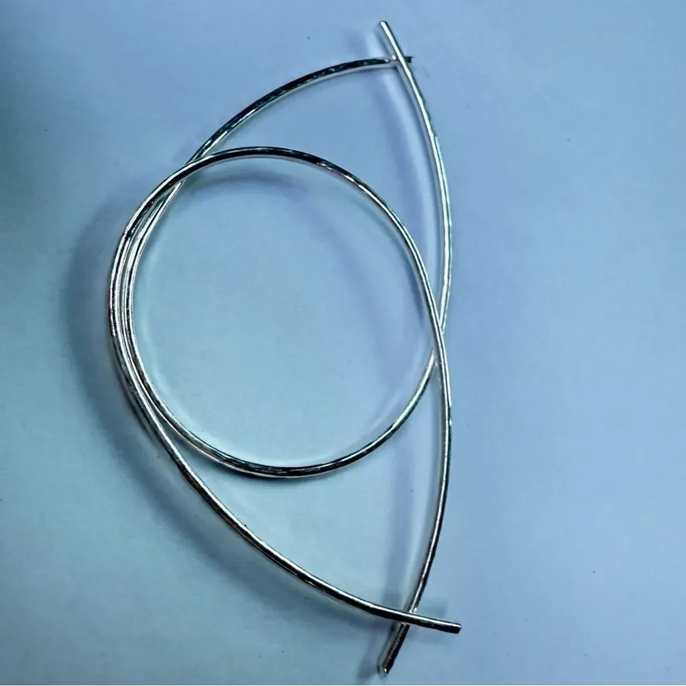STERLING SILVER HAMMERED HOOP EARRINGS – WOMEN’S TEARDROP DESIGN